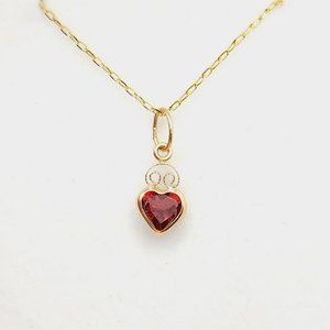 14K Yellow Gold Garnet (0.56ct) Pendant